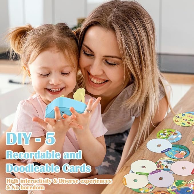 Story Toys for Music Montessori Musical Toys HOMESTEC Player for Toddlers Age 2-3,Record Player for Kids Educational Learning Sensory Toddler Toy,Kids Phonograph Music Gifts Girl Boy Toy (60pcs Cards)