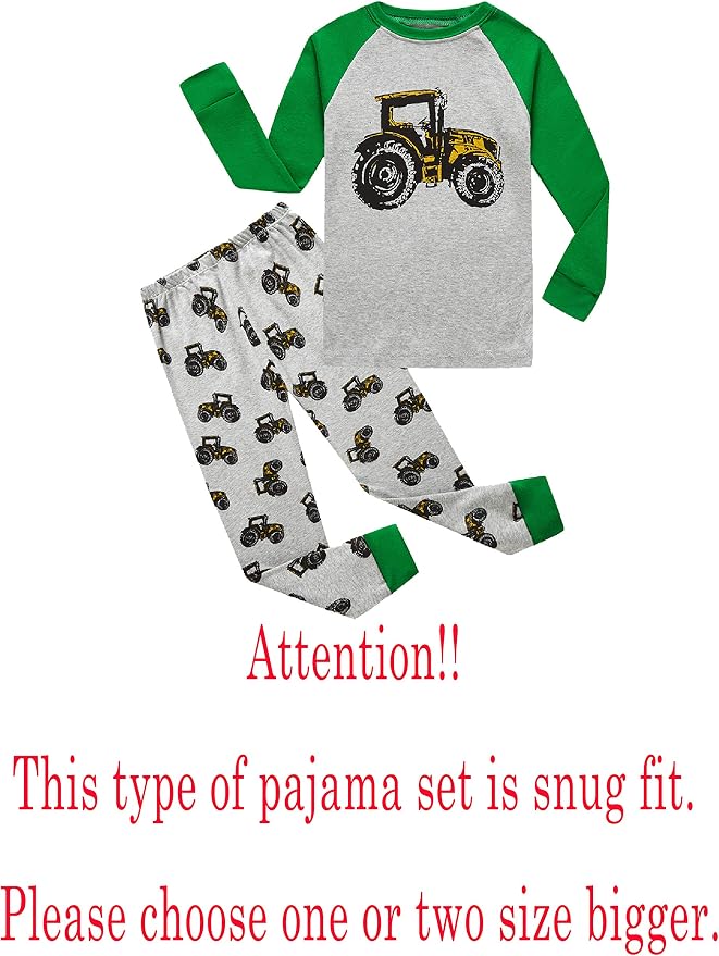 Family Feeling Kids & Toddler Boys Pajamas 2 Piece Pjs Set 100% Cotton Sleepwear