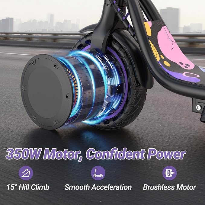 Electric Scooter, 350W-500W Motor, 9 MPH to 22MPH, 10-41 Miles Range, Dual Suspension, Dual Braking, App Control, Foldable Commuter E Scooter for Adults and Teens
