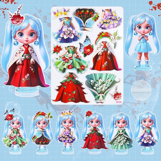 PainZieteg Magnetic Dress Up Dolls, Paper Dolls for Girls, Kids DIY Princess Magnetic Dress-Up Doll for Girl Birthday (Winter Fairy)
