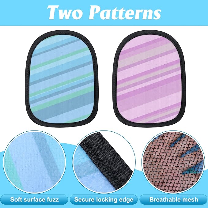 codree 2 Pcs Sand Wipe Off Mitts, Stripe Sand Remover for Beach, Beach Sand Remover Cleaner Mitts Bag, Beaches Travel Mitt for Outdoor Activities Volleyball Sandboxes