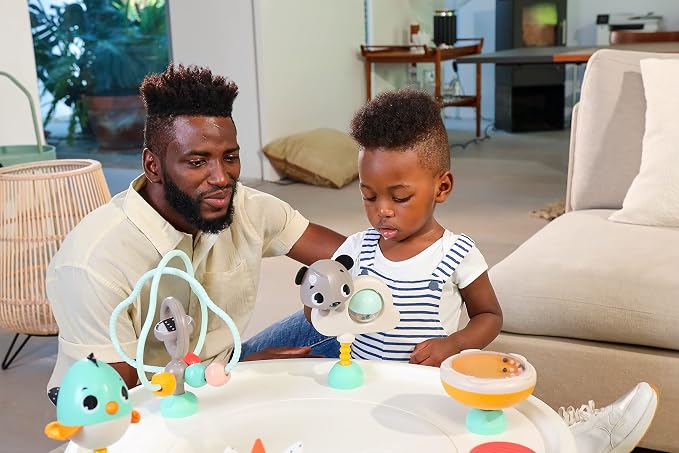 Tiny Love 5-in-1 Stationary Activity Center, 5 Modes of use: Tummy time, Activity Center, Baby Balance Board, Toddler Activity Table, Child Table and Chair, Magical Tales