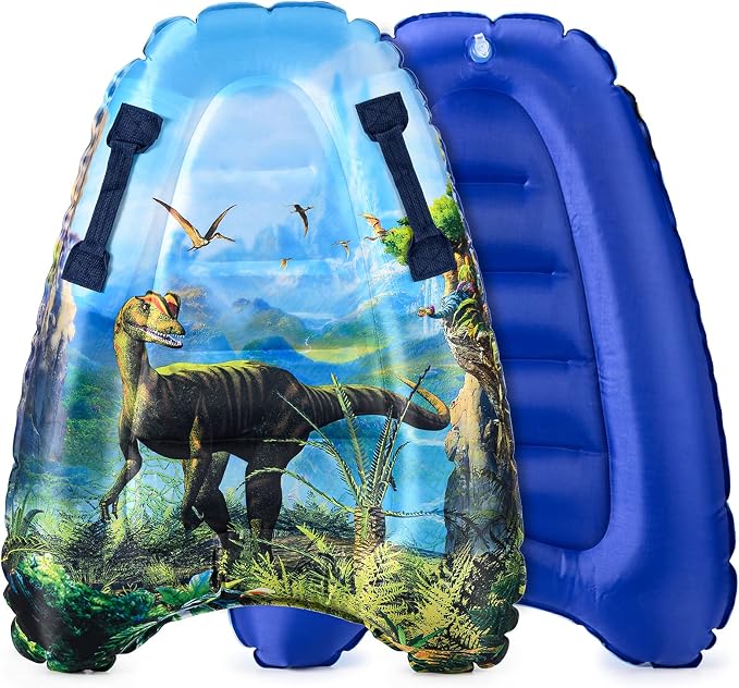 Inflatable Boogy Boards for Beach Travel Toys, 30” Cavas Slip Slide Water Park Body Surfing Board with Handles, Summer Fun Water Pool Game Toys for Kids 4,8,12 Ages