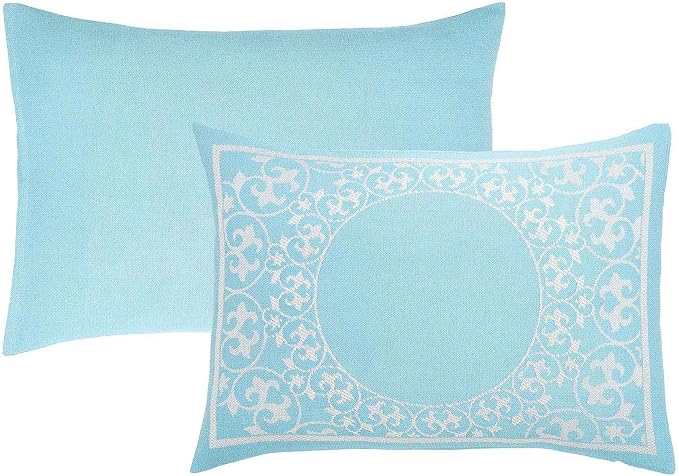 Superior Cotton Blend Bedspread Set, Includes 1 Tailored Bedspread and 2 Matching Pillow Shams, Lightweight Blanket, Bedding Decor, Jacquard Vintage Floral Mandala, Lyron Collection, Full, Aqua