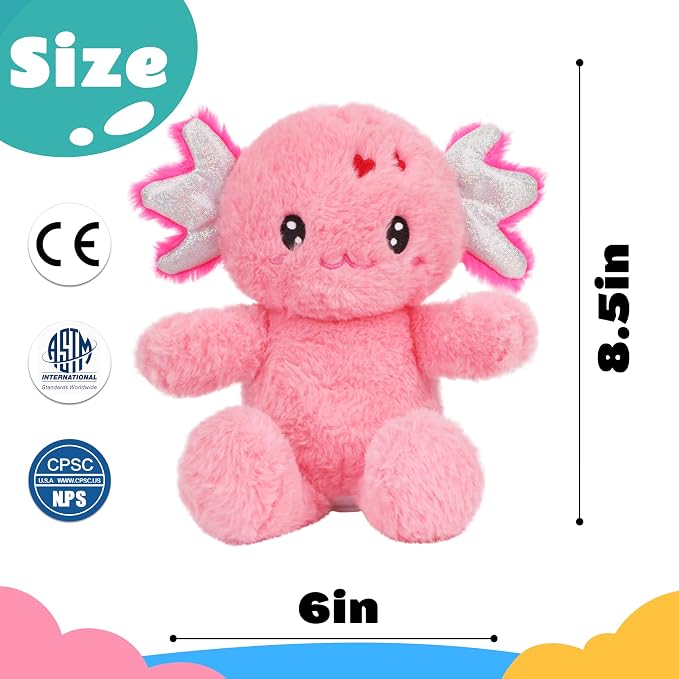 Talking Axolotl Repeat What You Say Musical Stuffed Animal Shaking Singing Plush Toy Electric Interactive Animated Salamander Plushies for Kids Girls Boys Birthday