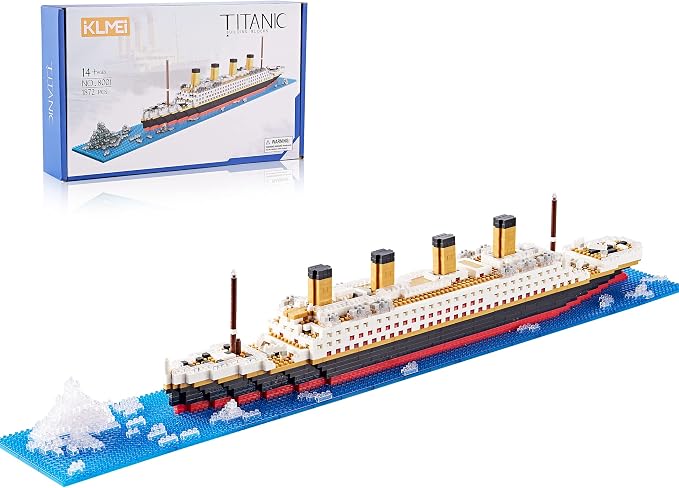 Titanic Building Block Set, Micro Building Briks Cruise Ship Model Kit with Detailed Iceberg Scene, Creative Collectible Gift for Adults and Teens ( 1872PCS )
