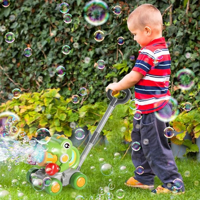 Dolanus Bubble Machine for Toddlers: Dinosaur Boxing Bubble Machine Push Car, Bubble Lawn Mower, Toddler Toy for Outdoor, Toys for Ages -4, Gifts for 3 4 5 Year Old Kids Girls Boys Birthday