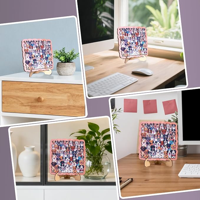 Wooden Puzzles for Adults,Hundred Dogs Wooden Jigsaw Puzzles 61pcs,11.2x11.2in,Medium,Unique Shape Adult Puzzles,Irregular Wood Puzzles Creative Gift for Adults and Kids Family Game