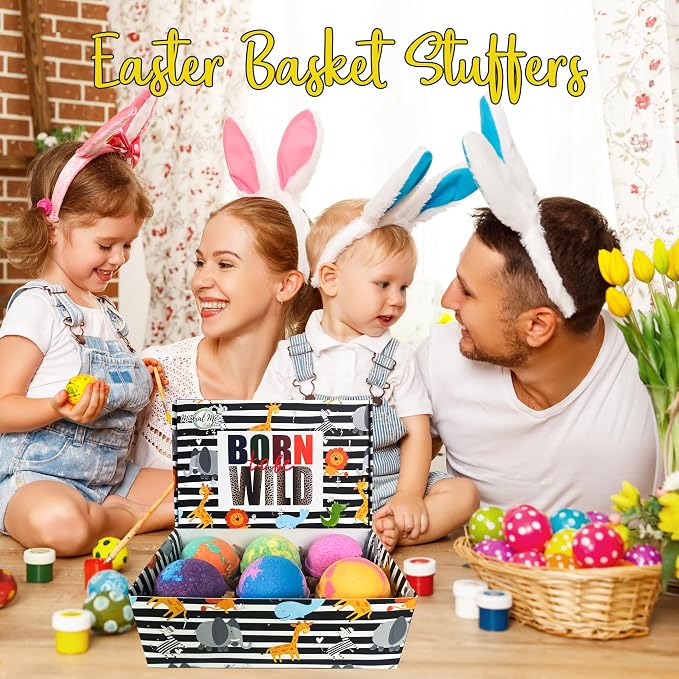 Bath Bombs for Kids with Surprise Inside - Organic Bath Fizzies with Toys Inside. All Natural, Gentle, and Kids Safe, Rainbow Spa Bath Fizz Balls, Birthday Gifts for Boys, Toddlers, Baby