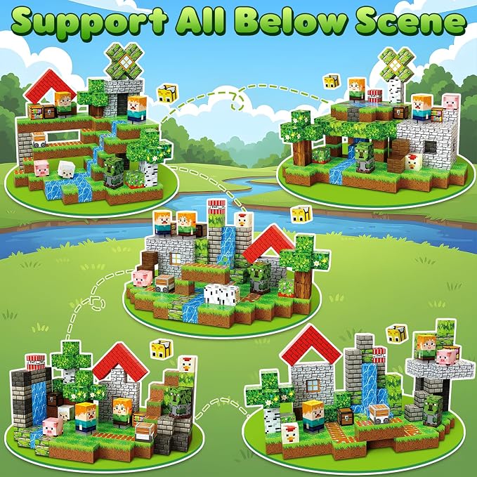 150PCS Magnetic Blocks, Magnetic Building Blocks, Stacking Magnets for Kids, Sensory Toy for STEM Constructions Magnet Blocks for Boys Girls Age 3+, Christmas Birthday Gifts 2.0