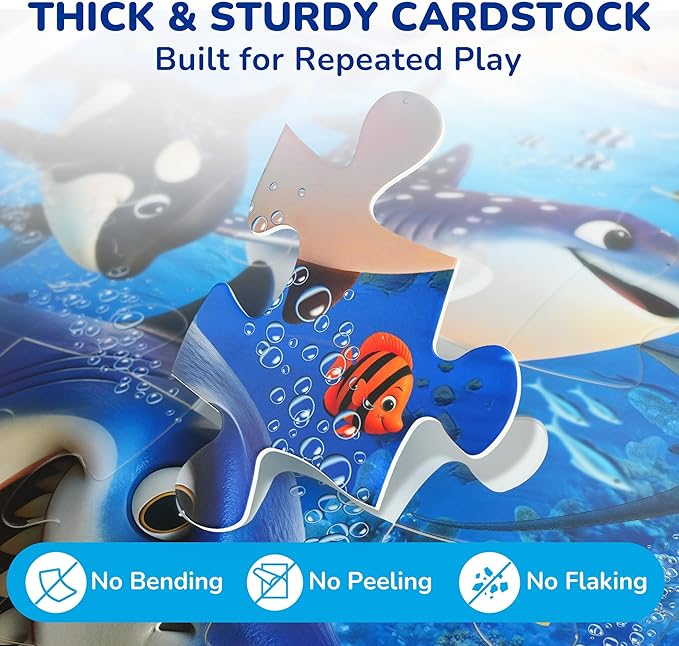 BenBen Floor Puzzles for Kids, 48 Piece 2 x 3 feet Underwater Ocean Puzzles for Kids Ages 4-6, Large Jigsaw Puzzles for Toddlers, Birthday Gift for Girls Boys
