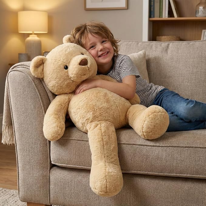 WEIGEDU Dressable Stuffed Animal Fits 3-6M Toddler Clothes, 24.8" Large Plush Toy with Long Limbs for Pretend Play, Soft Huggable Companion - Bear