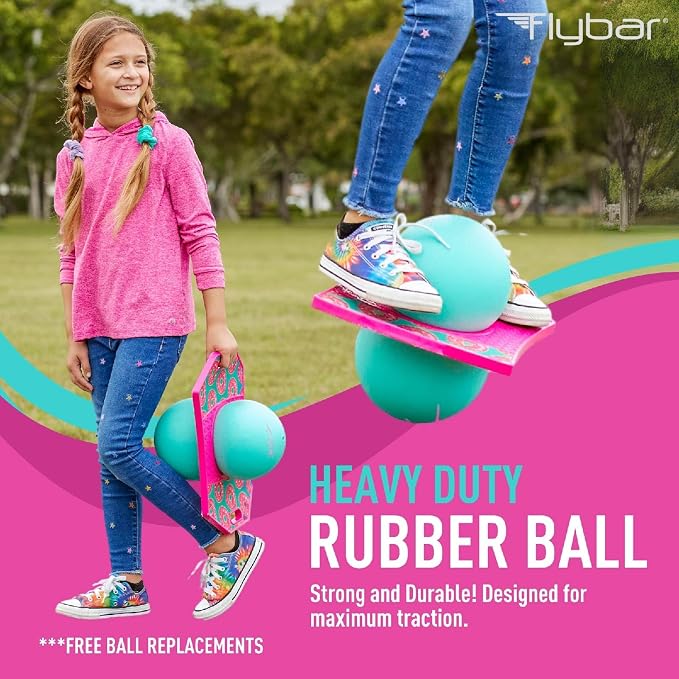 Flybar LED Pogo Trick Ball for Kids Balance Bounce Board w/Anti-Slip Deck