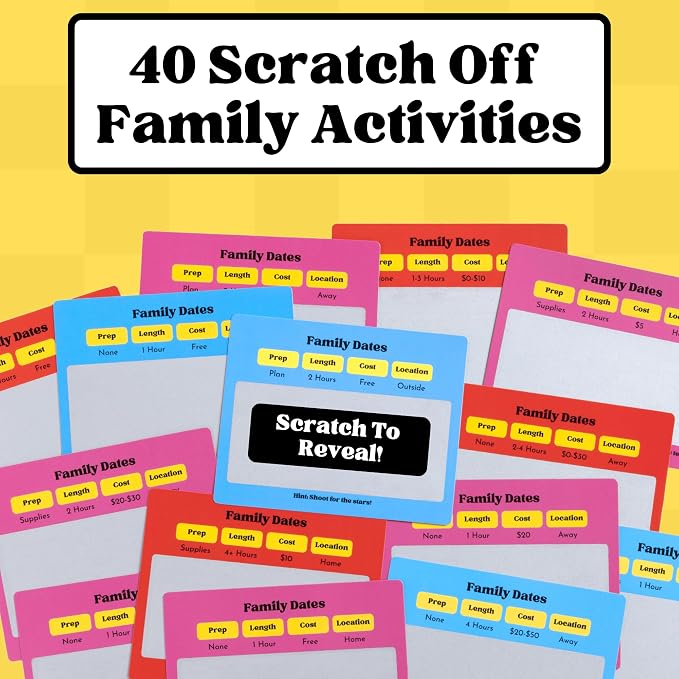 Happy Duo Family Dates 40 Scratch Off Cards – Summer Activities for Kids & Tween from Kids – Family Games for All Ages