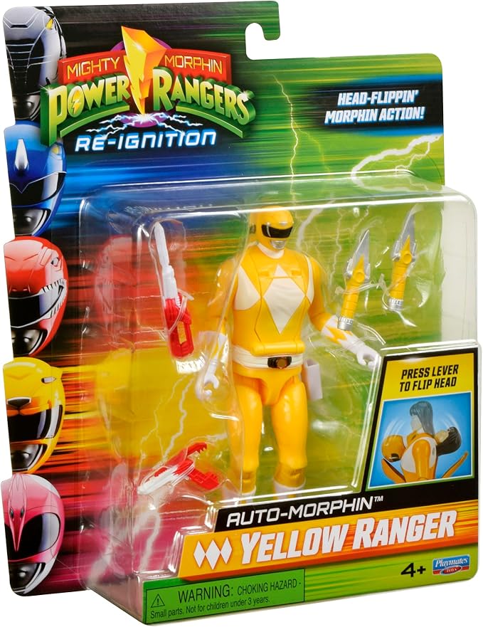 Power Rangers Mighty Morphin Re-Ignition - Auto-Morphin Yellow Ranger Action Figure by Playmates Toys