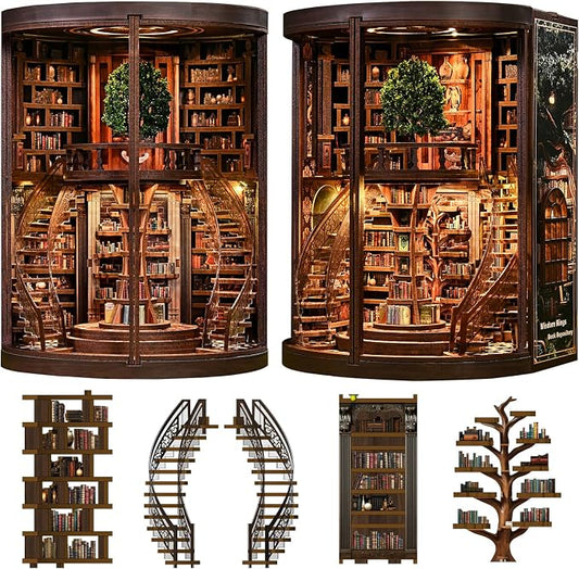 Spilay DIY Miniature House Kit for Adults, Miniature Dollhouse Building Kit | With Warm Light & Detailed Furniture, Creative DIY Craft for Bookshelf Decor, Room Decoration & Gift Giving