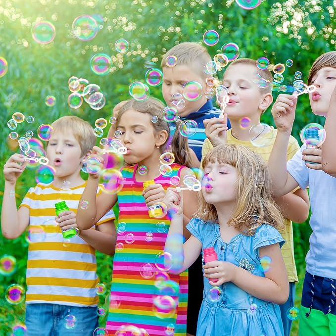 IJIGU Bubble Bottles 36 Pack (2oz), Bubbles for Kids, Bubble Solution with Bulk Wands in 6 Colors as Party Favors for Toddlers 1-3, Summer Outdoor Toy Gift for Boys & Girls
