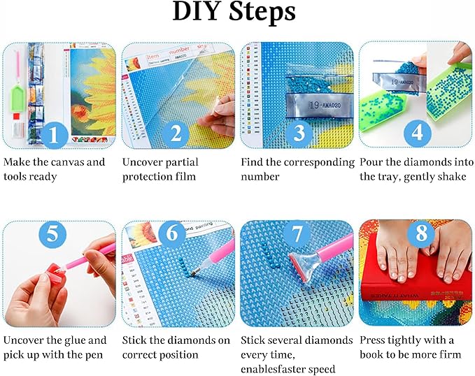 JAKI Diamond Painting Kits for Adults,Square Diamond Art Kits Adults,DIY 5D Full Drill Art Perfect for Relaxation and Home Wall Decor(12x16inch)