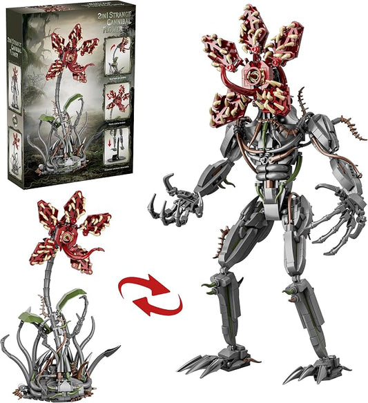 2-in-1 Transforming Carnivorous Plant Monster Building Kit – Strange Beast Figure to Creepy Mutant Flower, Creative Building Toy Ideal for Horror & Fantasy Fans