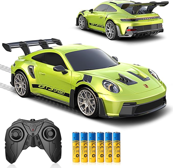 AEROQUEST Remote Control Car Porsche 911 GT3 RS, Officially Licensed 1:16 Scale 2.4GHz RC Sports Car with LED Headlights, 12KM/H Toy Vehicle, Gift for Boys & Girls 3-12