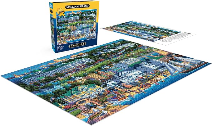 Buffalo Games Eric Dowdle Mackinac Island 1000 Piece Jigsaw Puzzle - 26.75 x 19.75 in, Multicolor - Includes Poster - Puzzles for Adults 1000 Pieces - Relaxing Activity