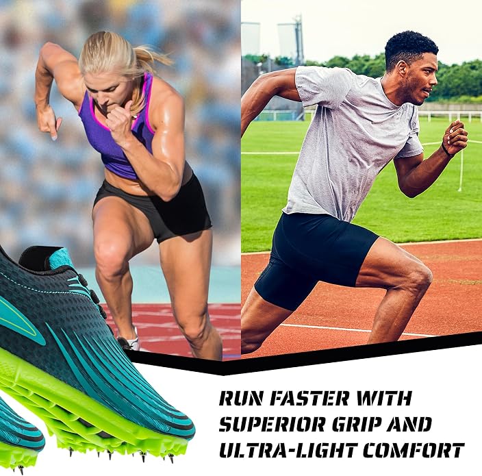 RUNIC Track & Field Shoes for Men, Women & Kids – Pro Running Spikes for Sprint, Race & Training – 7 Spikes + Extra Spikes & Wrench (US Men Size)