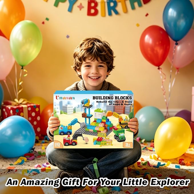 Building Blocks for Kids Ages 3-8 | Creative Construction Set with Baseplate & Vehicles | STEM Educational Toy for Imaginative Play for Boys & Girls (Rebuild the City)