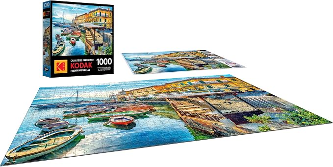 RoseArt - Kodak Premium - Harbor of Naples Italy - 1000 Piece Jigsaw Puzzle for Adults