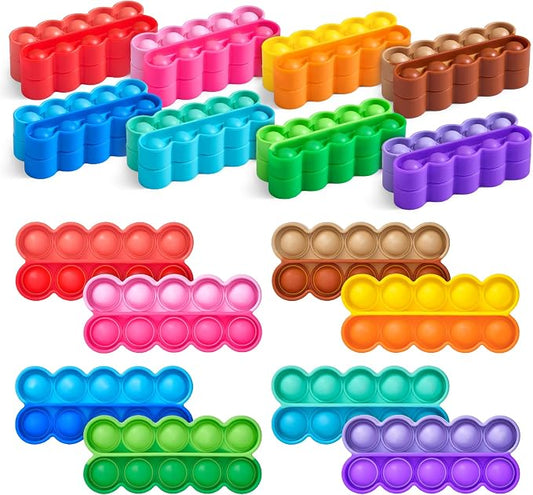 JoyCat 24 Pack Pop Fidget Party Favors for Kids, Bulk Sensory Toys for Classroom Prizes, Goodie Bag Stuffers, Treasure Box Toys, Travel Toys and Stocking Stuffers