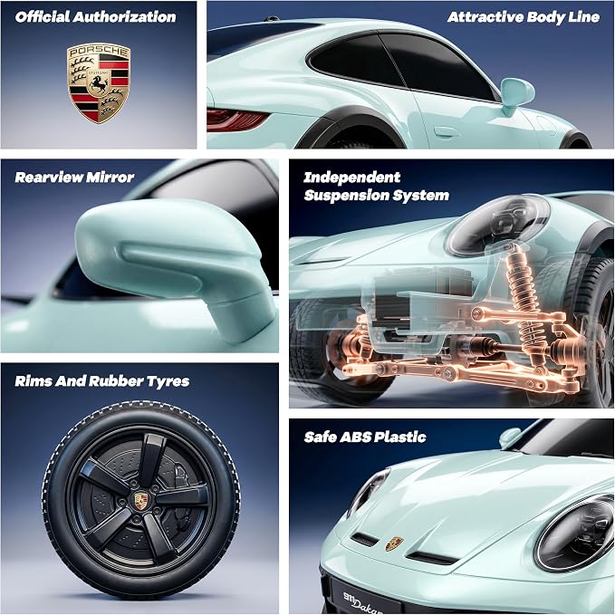 Porsche 911 Dakar RC Car, Officially Licensed BEZGAR 1:24 Scale 2.4GHz Porsche Remote Control Car, Hobby Grade Model Vehicle Toy for Boys Girls Age 4-7 8-12