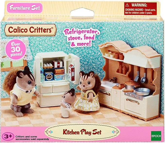 Calico Critters - Kitchen Play Set - Dollhouse Furniture Sets – Kids Pretend Play Toy, Miniature Dollhouse Furniture & Accessories, Ages 3+