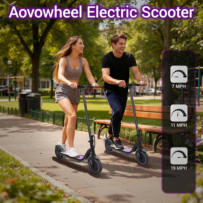 Aovowheel Electric Scooter for Adults, Folding E Scooter with 350W/500W Motor 16/24 Mph Top Speed, Max 19-23 Miles Long Range, 8.5''/10''/14''Tires Commuting Scooters with Dual Brakes System, APP