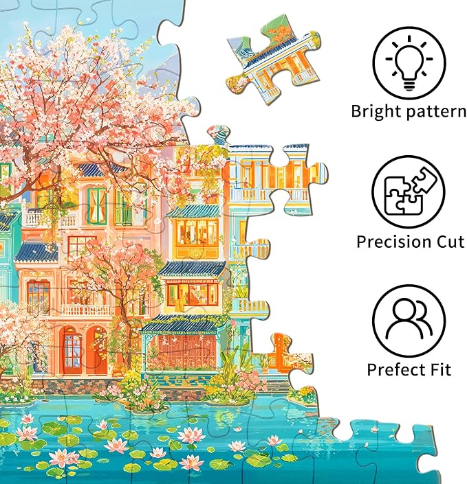 Puzzles for Adults 1000 Pieces, Jigsaw Puzzle for Adults, Fun Challenging Puzzle, Painted Boat Puzzles Game, Interlock Perfectly No Dust, Gifts for Father's Mother’s Day