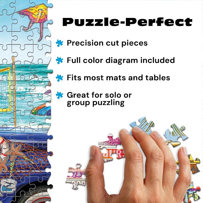 Buffalo Games – Aimee Stewart Beach Vacation 1000-Piece Jigsaw Puzzle for Adults, Silver Select Premium Puzzle with Foil Accents