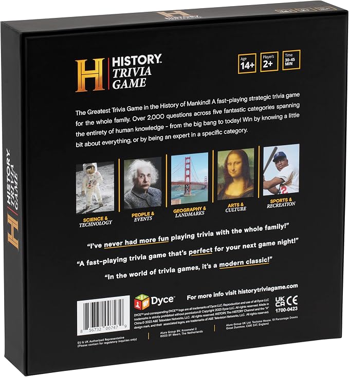 HISTORY Channel Trivia Game – 2000+ General Knowledge Questions | Official HISTORY Channel Trivia Card Game & Party Game for Adults, Families & Board Game Night – Great Gift for Dad & History Buffs
