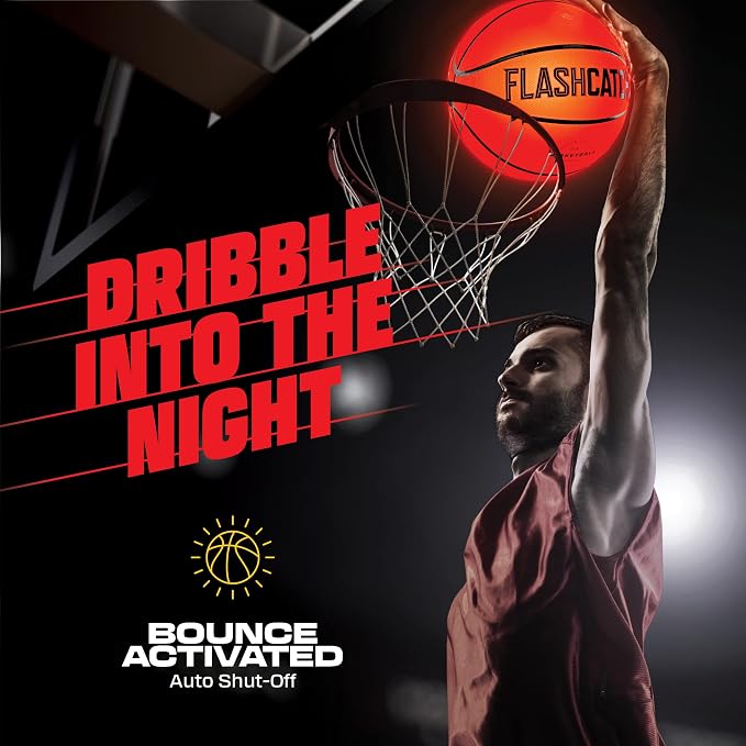 FlashCatch Light Up Basketball - Glow in The Dark - Sports Gear Accessories Gifts for Boys 8-15+ Year Old - Kids Teens Gift Birthday Ideas - Teen Boy Toys Ages 8 9 10 11 12 13 14 15 Outdoor Teenager