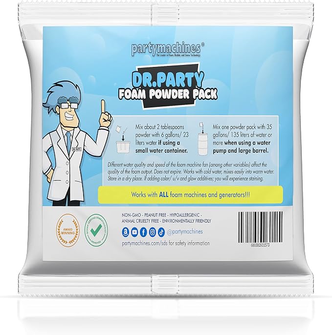Foam Powder for Party Cannons & Foam Bubble Generators for Backyard Parties