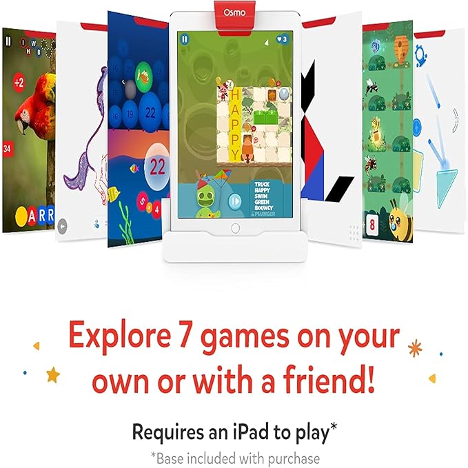 Osmo Genius Starter Kit for Kids Ages 6–10 | 7 Educational Learning Games | iPad Compatible | Educational STEM Learning System | Base Included (7 Games iPad)