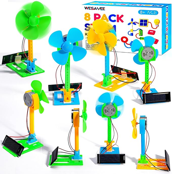 Bulk STEM Kits - 8 Set Solar Powered Fans, Science Kits for Kids Age 8-12 12-14 10-12, Stem Building Toys for Ages 8-13, Boys Girls Crafts, Classroom School Gifts Experiments Activities Summer Toys