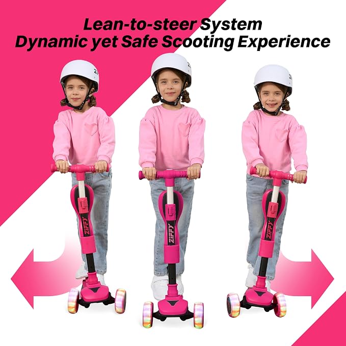 JOVA ZIFFY 2-in-1 Toddler Scooter with Seat, 3 Wheel Scooter for Kids 3-5 6-12, Foldable Light-Up Kid Scooters for Boy Girl 110 Lbs, Anti-Slip Deck, 3 Adjustable Height Handlebar, Kids Riding Toys