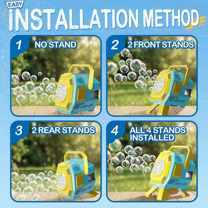Bubble Machine with Lights, Big Bubbles Bubble Maker Toys for Boys Kids & Toddler, 320ml Large Tank, Battery Operated Bubble Blower for Birthday Parties, Weddings, Indoor & Outdoor Play
