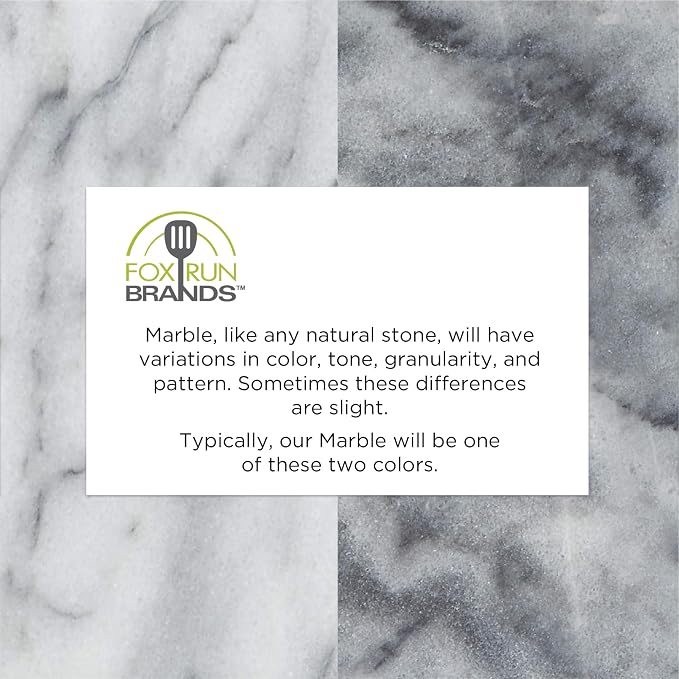Fox Run Marble Pastry Board White, 16 x 20 x 0.75 Inch Natural White Marble Dough Board