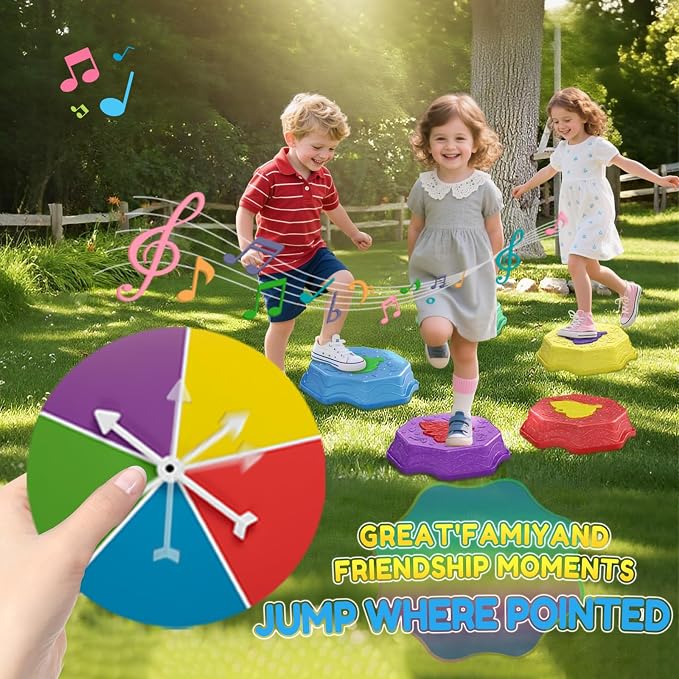 Stepping Stones for Kids with Light & Music,Toddler Sensory Toy for Obstacle Course Coordination，4 Year Old Girl Birthday Easter Gifts for Kids Boys Girls 3+