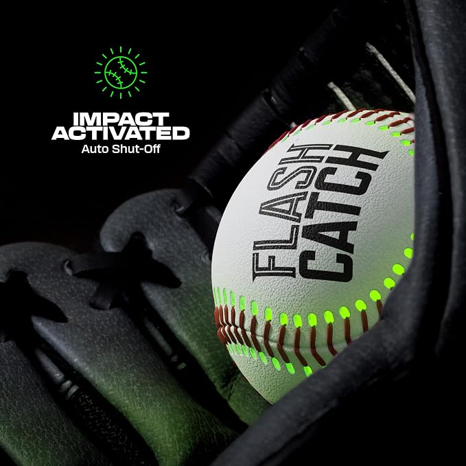 FlashCatch Rechargeable Light Up Baseball - Sports Gifts for Boys - Ball Accessories Gear Gift Ideas for Teenage Boy - Glow in Dark Balls - Cool Stuff for Teen Kids Age 8, 9, 10, 11, 12, 13, 14 Year