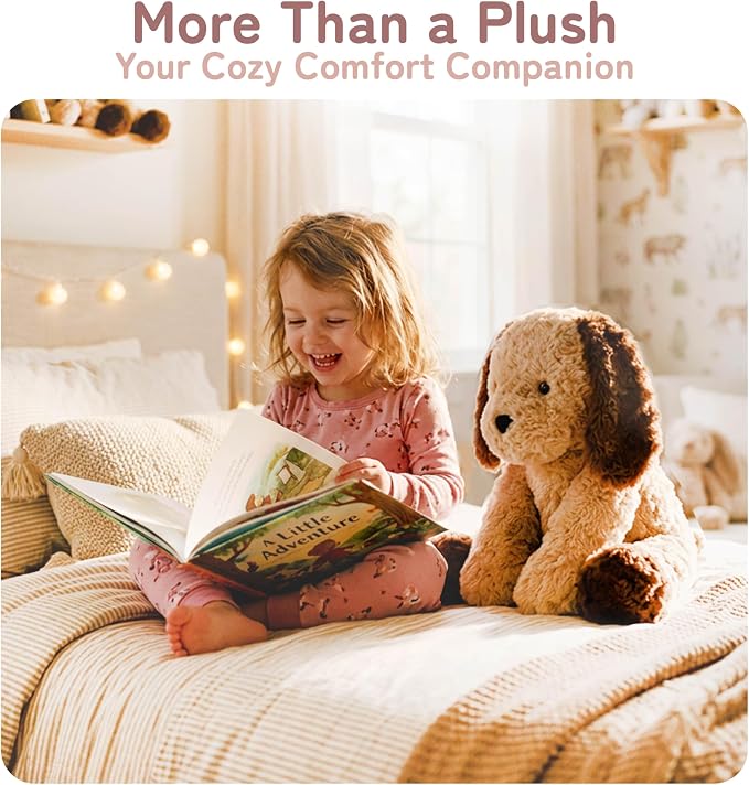 Niuniu Daddy 14" | 3.5 Pound Dog Weighted Stuffed Animals for Kids & Adults, Large Puppy Weighted Plushies Pillow for Sleeping Calming, Cute Sitting Plush Toy Huggable Gift for Everyday Comfort