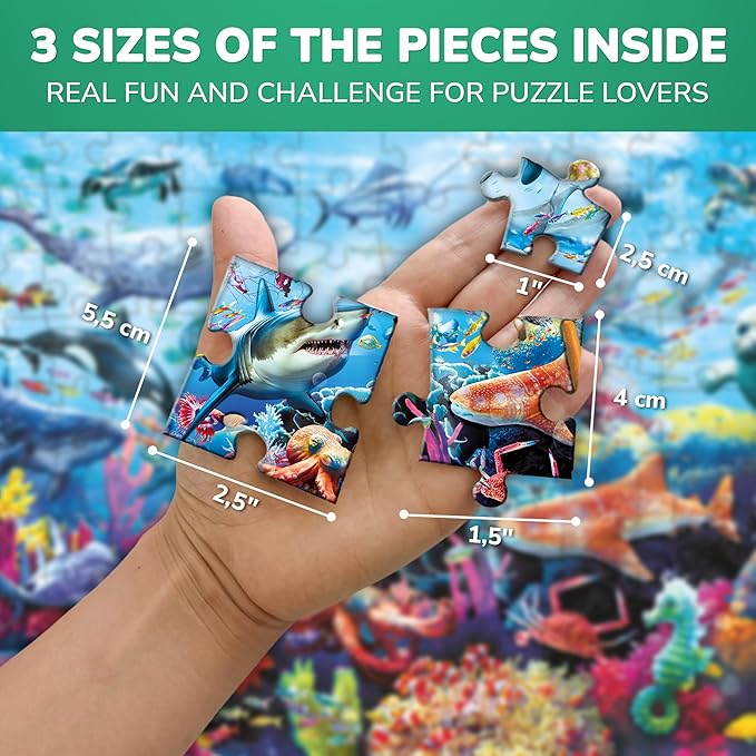 QUOKKA 100 Piece Puzzles for Kids Ages 4-6 – Floor Kids Puzzles Ages 6-8 Year Old – Toy for Learning Ocean Animals for 8-10 yo – Jigsaw Toddler Game for Boy and Girl Age 3-5