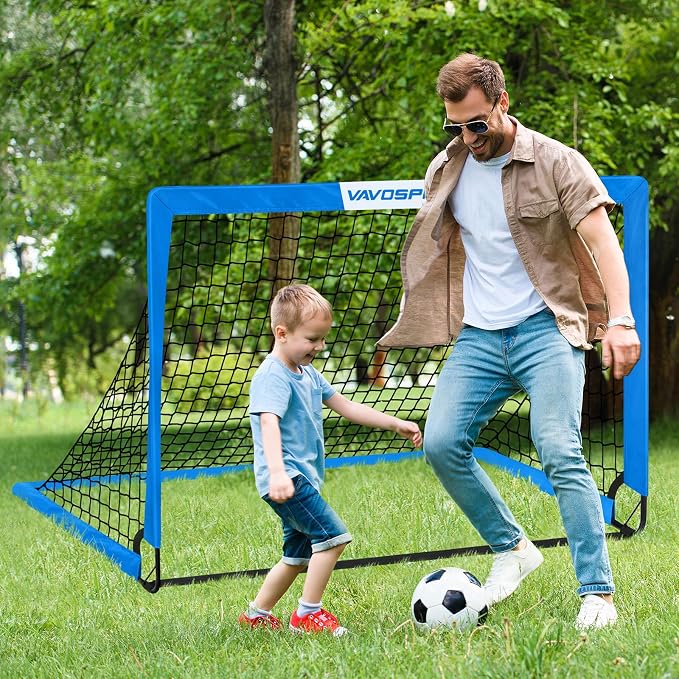 Kids Soccer Goals for Backyard Set - 2 of 4' x 3' Portable Soccer Goal Training Equipment, Pop Up Toddler Soccer Net with Soccer Ball, Soccer Set for Kids and Youth Outdoor Games, Sports, Play