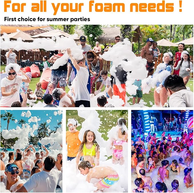 UPGREY Foam Machine for Party, 3–5 m Spray Foam Cannon, AC110V 60Hz Waterproof Foam Party Machine with Adjustable Tripod Stand, Control Box and Pump for Backyard, Pool, Birthday Events