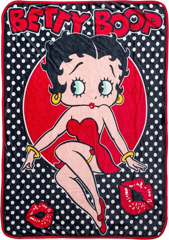 Silver Buffalo Betty Boop 45" x 60" Fleece Throw, Soft and Cozy Blanket, 180 GSM