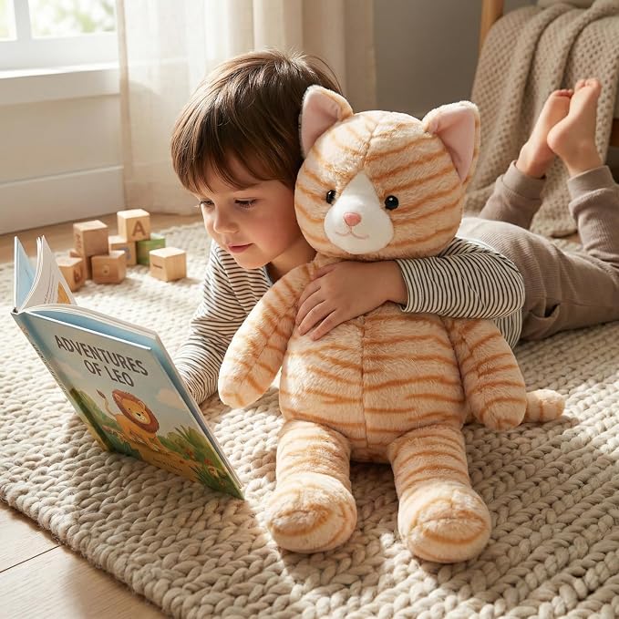 WEIGEDU Dressable Stuffed Animal Fits 3-6M Toddler Clothes, 24.8" Large Plush Toy with Long Limbs for Pretend Play, Soft Huggable Companion - Cat
